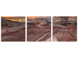 panoramic-3-piece-canvas-print-last-light-at-white-pocket
