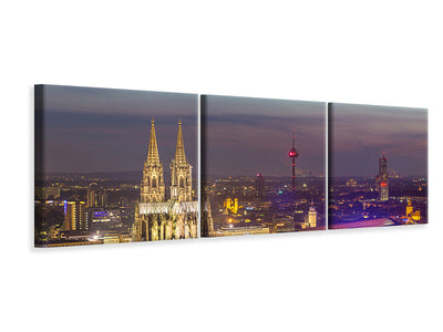 panoramic-3-piece-canvas-print-skyline-cologne-cathedral-at-night