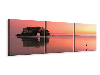 panoramic-3-piece-canvas-print-sunset-at-the-natural-bridge-ii