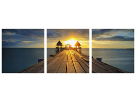 panoramic-3-piece-canvas-print-sunset-at-the-wooden-bridge
