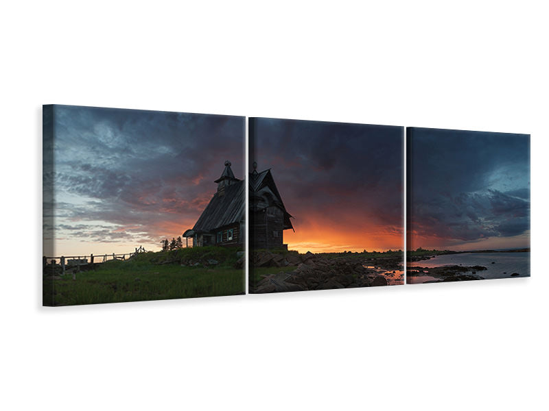 panoramic-3-piece-canvas-print-the-old-church-on-the-coast-of-white-sea