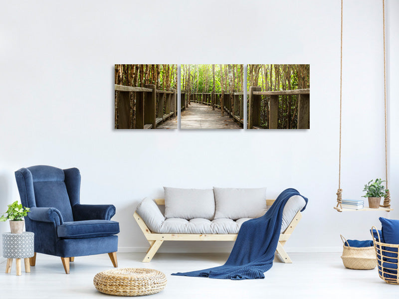 panoramic-3-piece-canvas-print-wooden-bridge